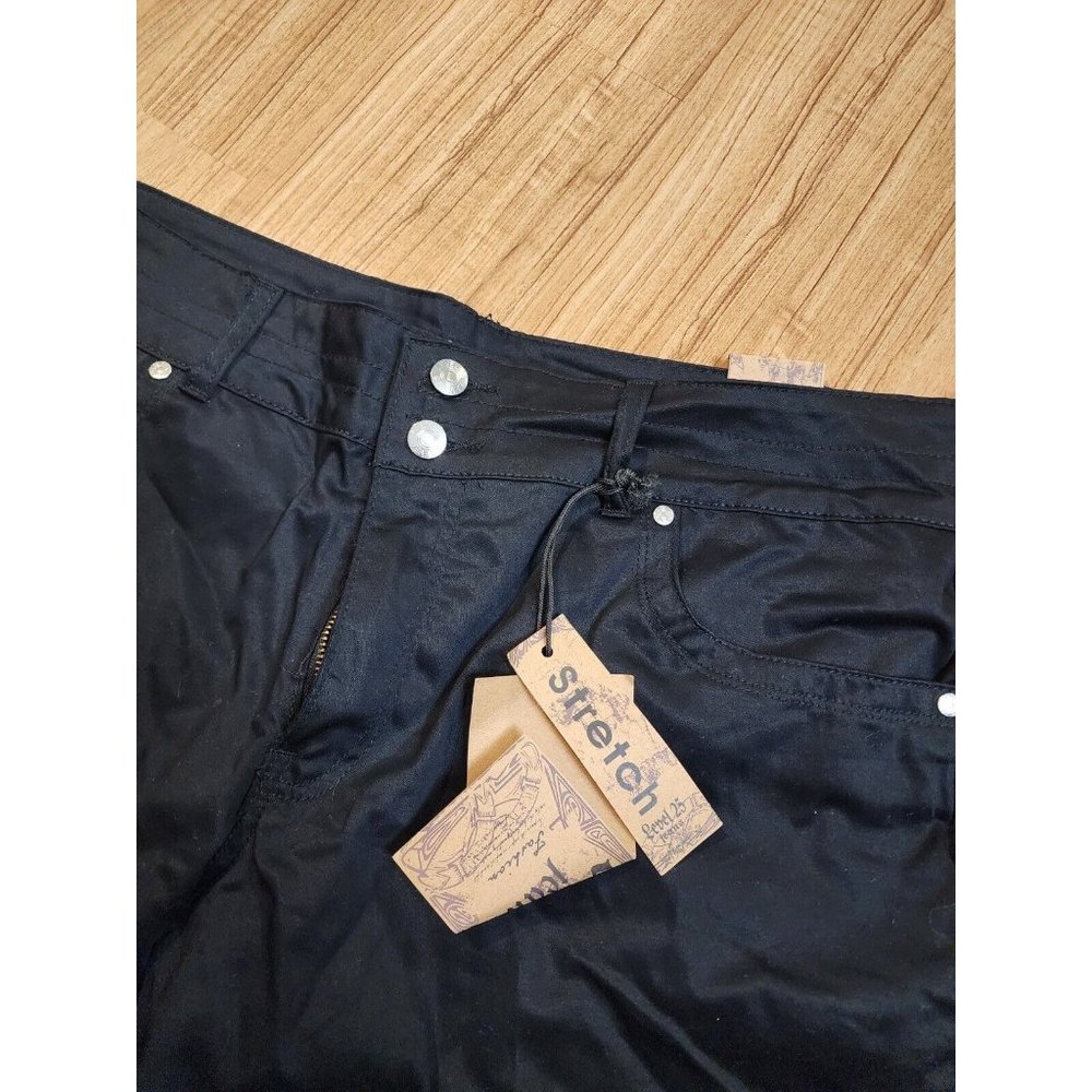 Level 25 Denim Shorts Solid Black Womens Size 24 Stretch - Picture 2 of 3